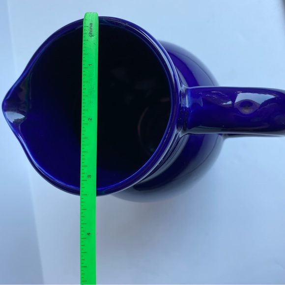 Pottery Pitcher Vintage Cerind Porcelana Vitro Portugal Cobalt Blue 7.25” Vase - Picture 16 of 16